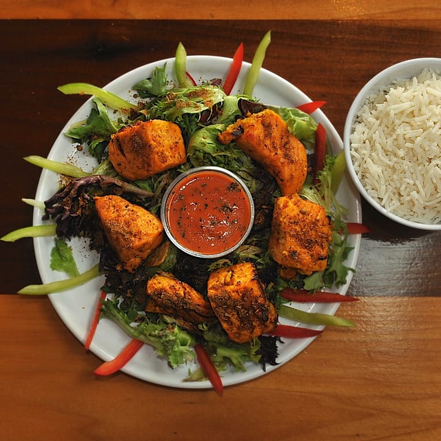 Tandoori Salmon Tikka.