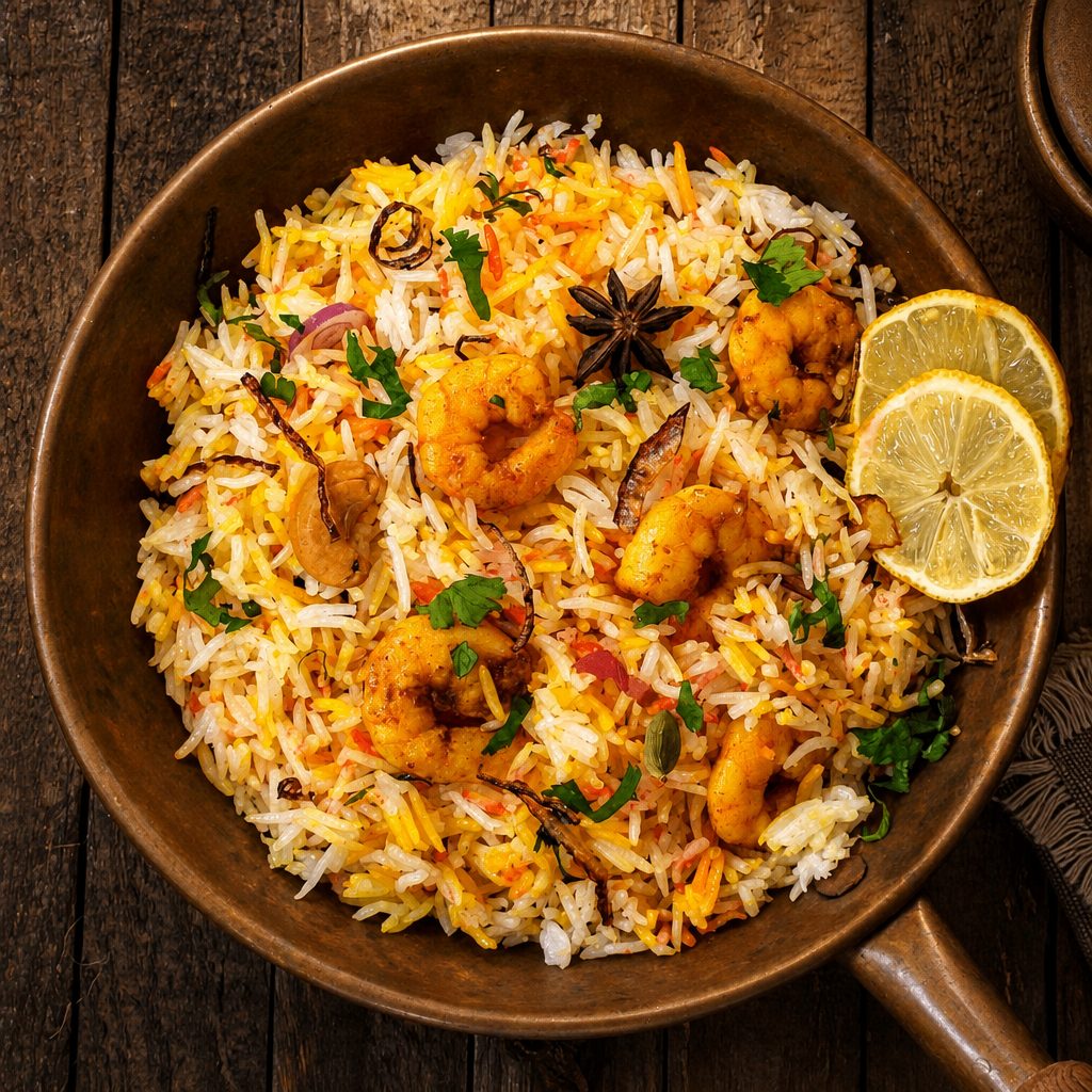 Shrimp Biryani.
